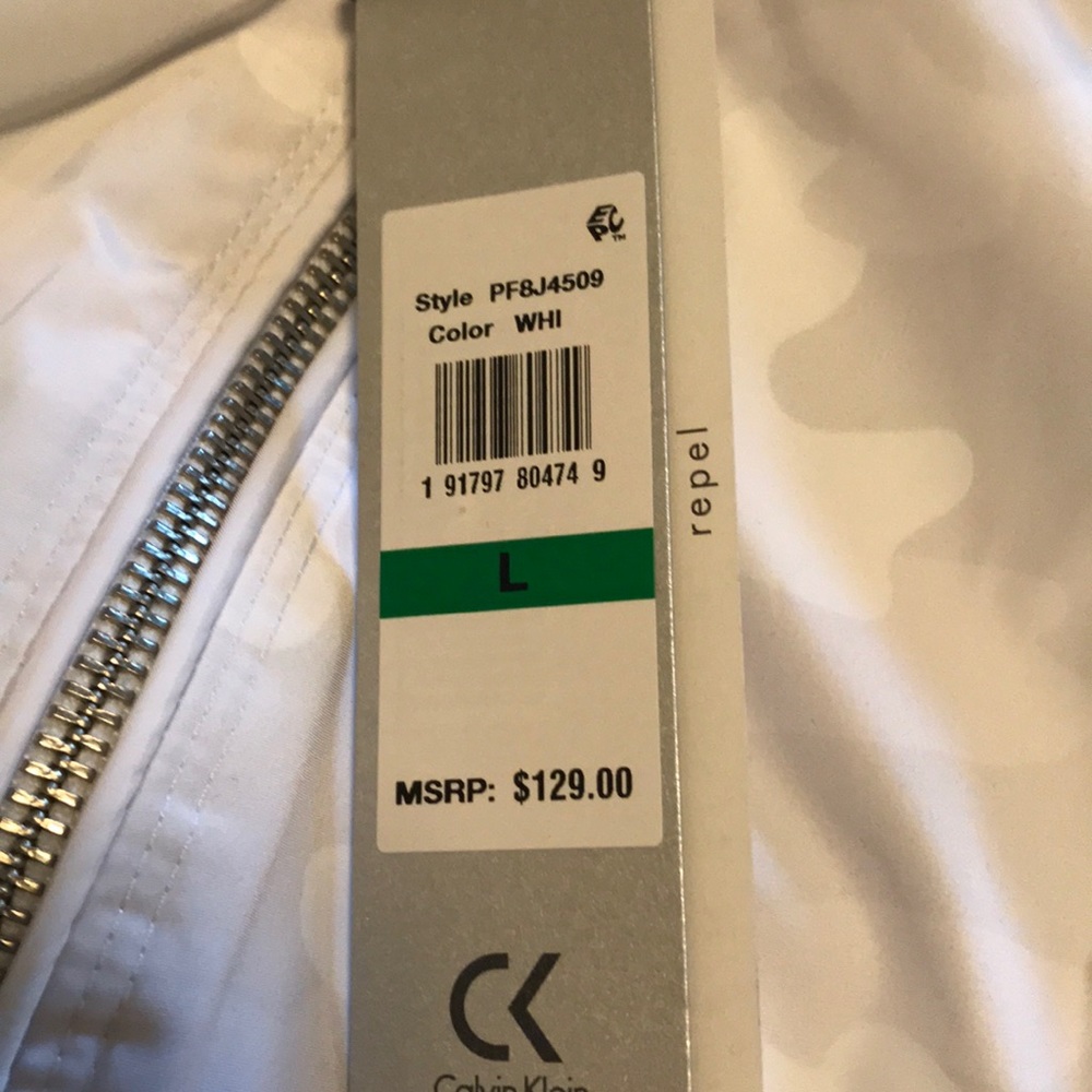 NWT Calvin Klein White Camo Rain Coat - Picture 4 of 8